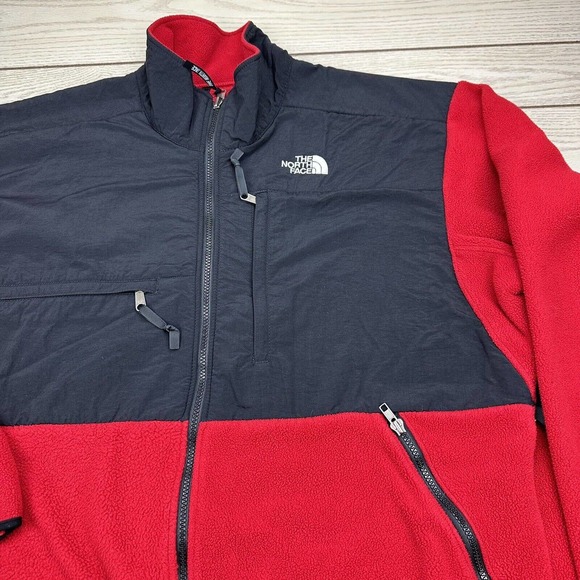 The North Face Other - Men's THE NORTH FACE 2XL Red Grey Denali Polartec Fleece Jacket Sweater